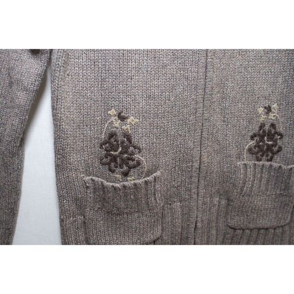 Horny Toad gray womens full zip cardigan sweater lambswool cottage gorp casual L - Picture 3 of 6